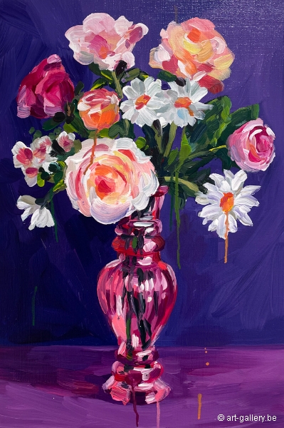 DE VLIEGHER Alice - Flowers in pink vase III